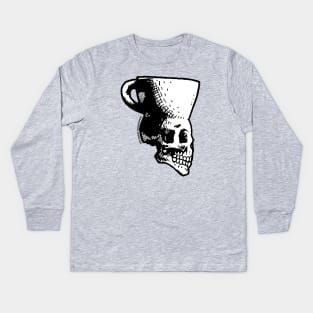 Coffee Skull Kids Long Sleeve T-Shirt